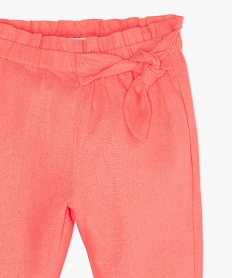pantalon bebe fille a taille elastiquee froncee rose pantalonsB586901_2