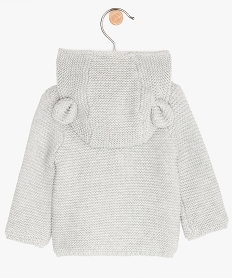 gilet bebe tricote avec capuche grisB610601_3