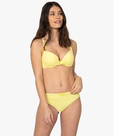 bas de maillot de bain femme forme shorty avec taille fantaisie jaune bas de maillots de bainB635701_3