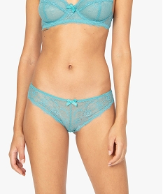 GEMO Culotte femme en dentelle et tulle (lot de 2) Bleu