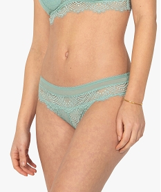 GEMO Culotte femme en dentelle et tulle Bleu