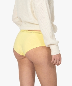 shorty en coton stretch avec ceinture dentelle femme (lot de 2) jaune shortiesB647401_2