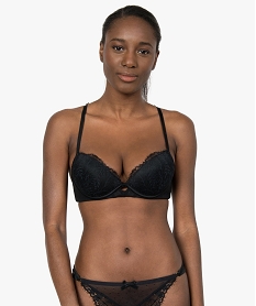 soutien-gorge avec dentelle et lacets dans le dos noirB648301_2