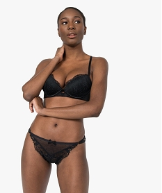 soutien-gorge avec dentelle et lacets dans le dos noirB648301_3