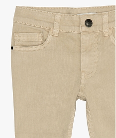 pantalon garcon uni coupe slim extensible beigeB656601_3
