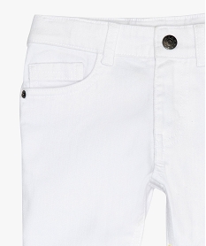 pantalon garcon uni coupe slim extensible blancB656801_3