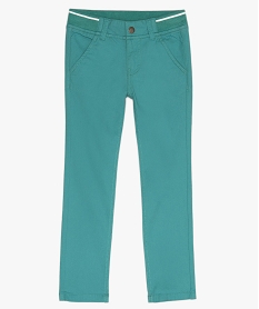 pantalon garcon en toile extensible avec ceinture en bord-cote vert pantalonsB657301_1