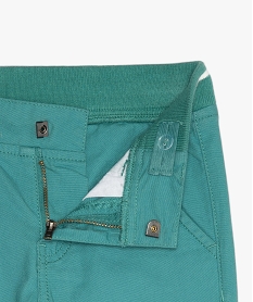 pantalon garcon en toile extensible avec ceinture en bord-cote vert pantalonsB657301_2
