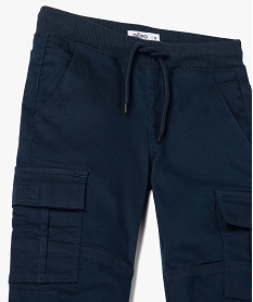 pantalon multipoches en matiere resistante garcon bleu pantalonsB657401_4