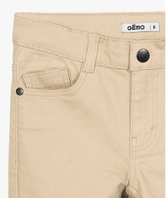pantalon garcon coupe skinny en toile extensible beigeB657701_3