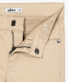pantalon garcon coupe skinny en toile extensible beigeB657701_4