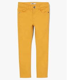 pantalon garcon coupe skinny en toile extensible jauneB657801_1