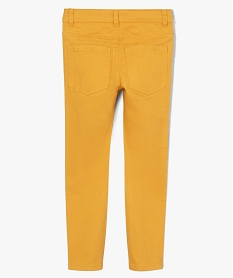 pantalon garcon coupe skinny en toile extensible jauneB657801_4