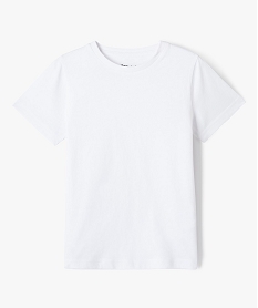 tee-shirt a manches courtes en coton uni garcon blanc tee-shirtsB663601_1