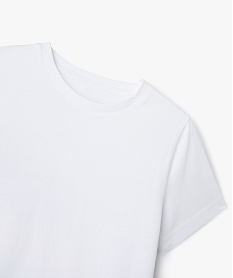 tee-shirt a manches courtes en coton uni garcon blanc tee-shirtsB663601_2