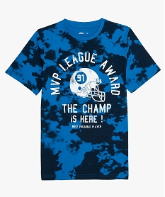 tee-shirt garcon imprime avec motif football americain bleu tee-shirtsB679101_1