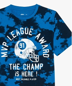 tee-shirt garcon imprime avec motif football americain bleu tee-shirtsB679101_2