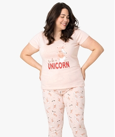 pyjama femme grande taille avec message humoristique rose pyjamas ensembles vestesB726101_1