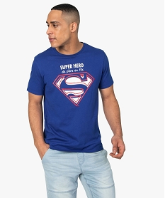 GEMO Tee-shirt homme avec motif et inscription - Superman Bleu