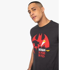 tee-shirt homme a motif sur lavant - batman grisB726801_2