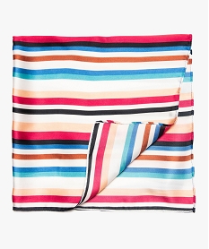 GEMO Foulard femme imprimé en matière satinée forme carrée Multicolore