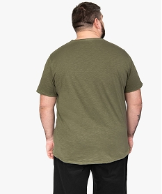 tee-shirt homme grande taille a manches courtes et col roulotte vertB803201_3