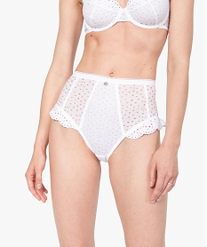 GEMO Culotte femme taille haute en dentelle – Lulu Castagnette Blanc