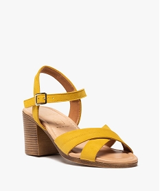 sandales femme a talon carre coupe speciale pied large jaune standard sandales a talonB819201_2