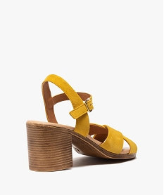sandales femme a talon carre coupe speciale pied large jaune standardB819201_4