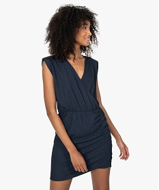 Gemo vetements robe femme courte avec haut cache cour bleu femme