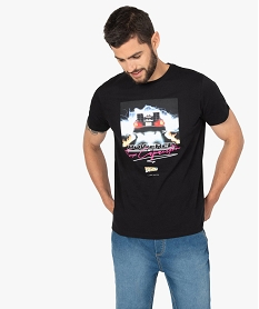 GEMO Tee-shirt homme à manches courtes imprimé - Retour vers le futur Noir