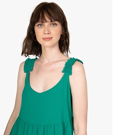 robe femme courte a larges bretelles froncees vert robesB849801_2