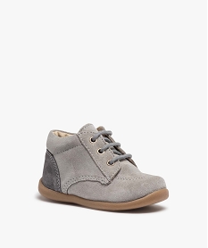 chaussures de marche bebe en cuir bicolores grisB853701_2