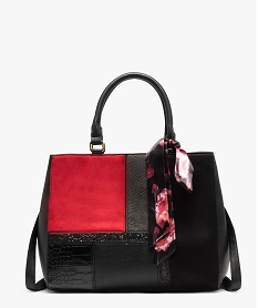 GEMO Sac femme avec devant façon patchwork Noir