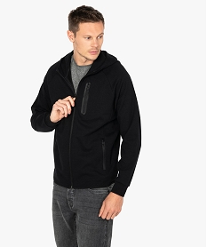 GEMO Sweat homme zippé à capuche Noir