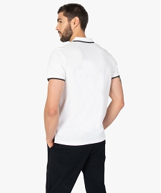 polo homme a manches courtes a lisere contrastant blanc polosB966101_3