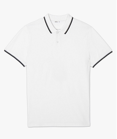polo homme a manches courtes a lisere contrastant blanc polosB966101_4