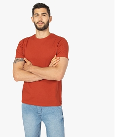 GEMO Tee-shirt homme à manches courtes uni Rouge