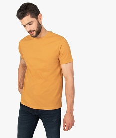 GEMO Tee-shirt homme à manches courtes uni Jaune