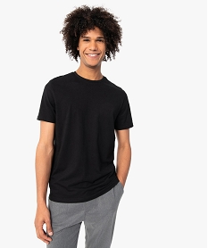 GEMO Tee-shirt homme à manches courtes uni Noir