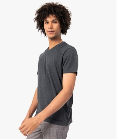 GEMO Tee-shirt homme à manches courtes et col V Gris