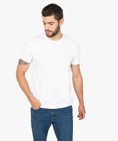 GEMO Tee-shirt homme 100% coton biologique en maille texturée Blanc