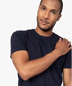 GEMO Tee-shirt homme 100% coton biologique en maille texturée Bleu