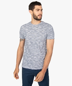 GEMO Tee-shirt homme à manches courtes et rayures Gris