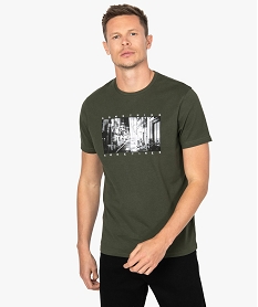 GEMO Tee-shirt homme à manches courtes imprimé Japon Vert