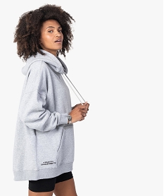 GEMO Sweat femme oversize à capuche – LuluCatagnette Gris