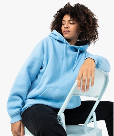 GEMO Sweat femme oversize à capuche – LuluCatagnette Bleu