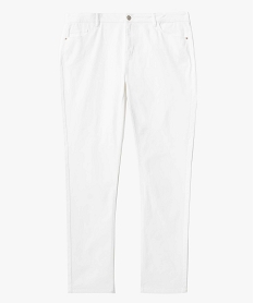 jean femme grande taille extensible coupe slim blanc pantalons et jeansB980501_4