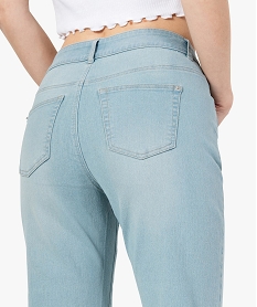 pantacourt femme en jean delave 5 poches et taille normale bleu pantacourtsB983601_2