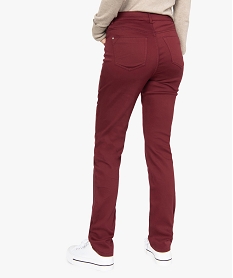 pantalon femme coupe regular en stretch rougeB985301_3